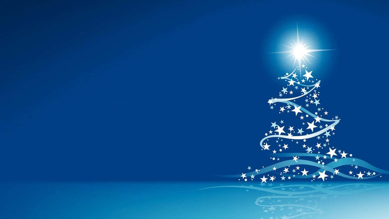 Blue Christmas Tree Wallpaper