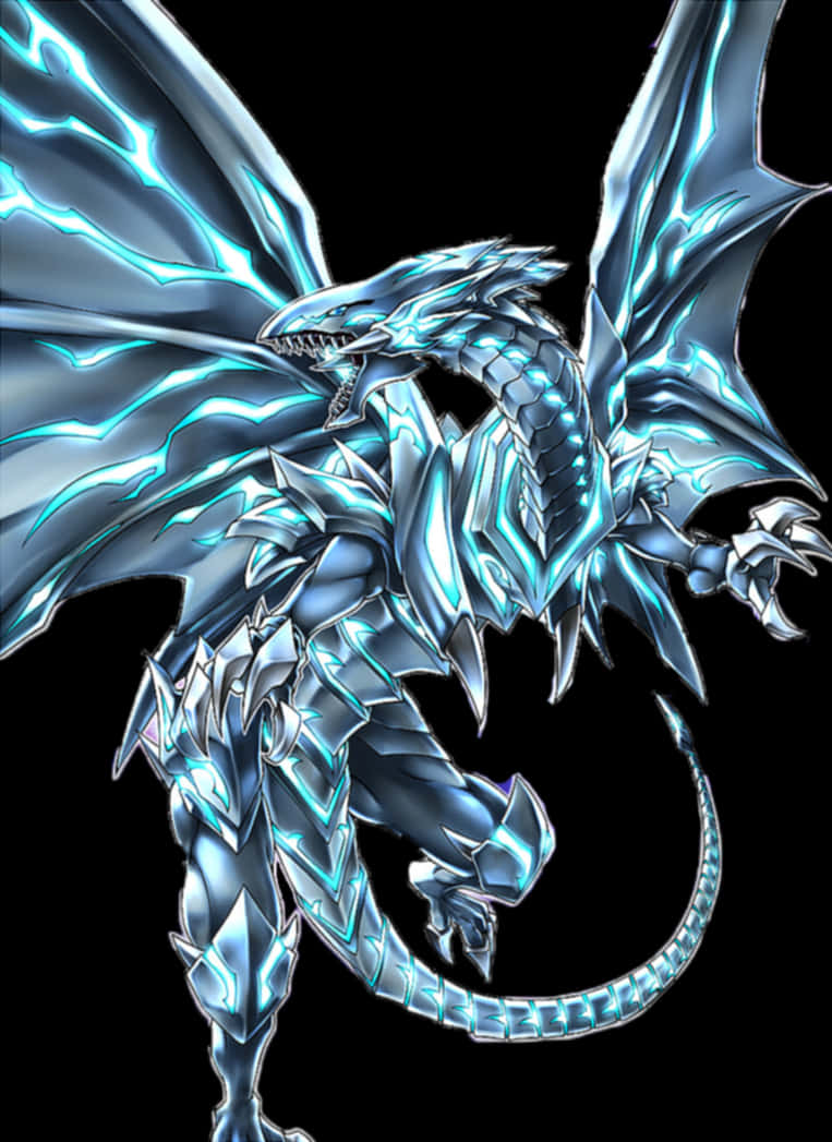 Blue Eyes White Dragon Digital Illustration Wallpaper