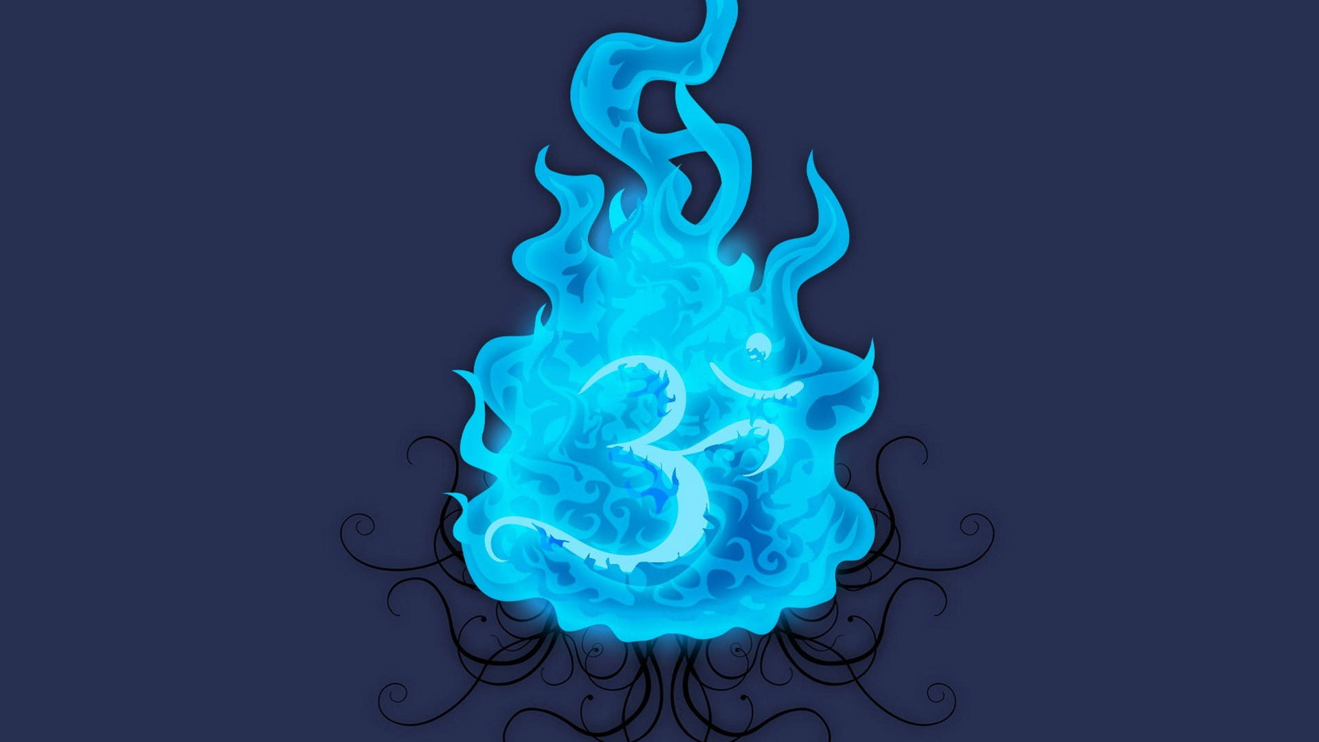 Blue Flames Artistic Wallpaper