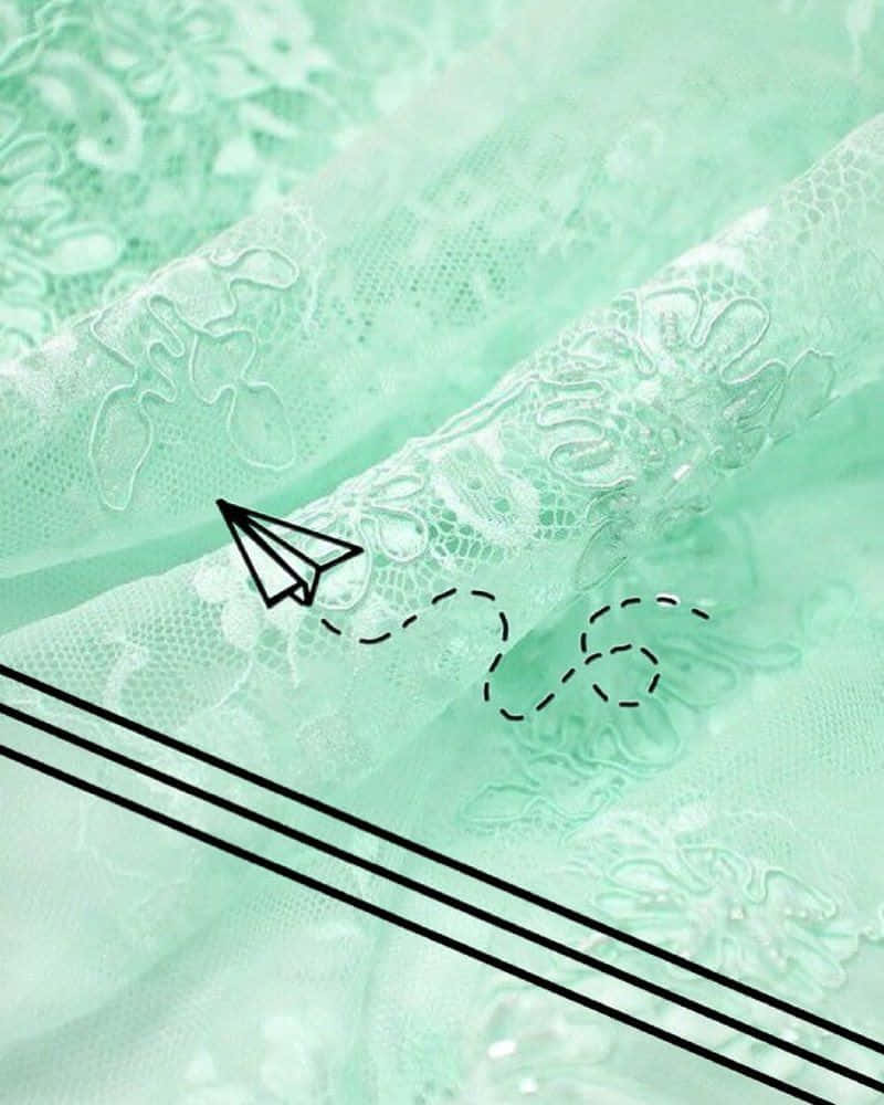 Blue Green Aesthetic Paper Airplane Doodle Wallpaper