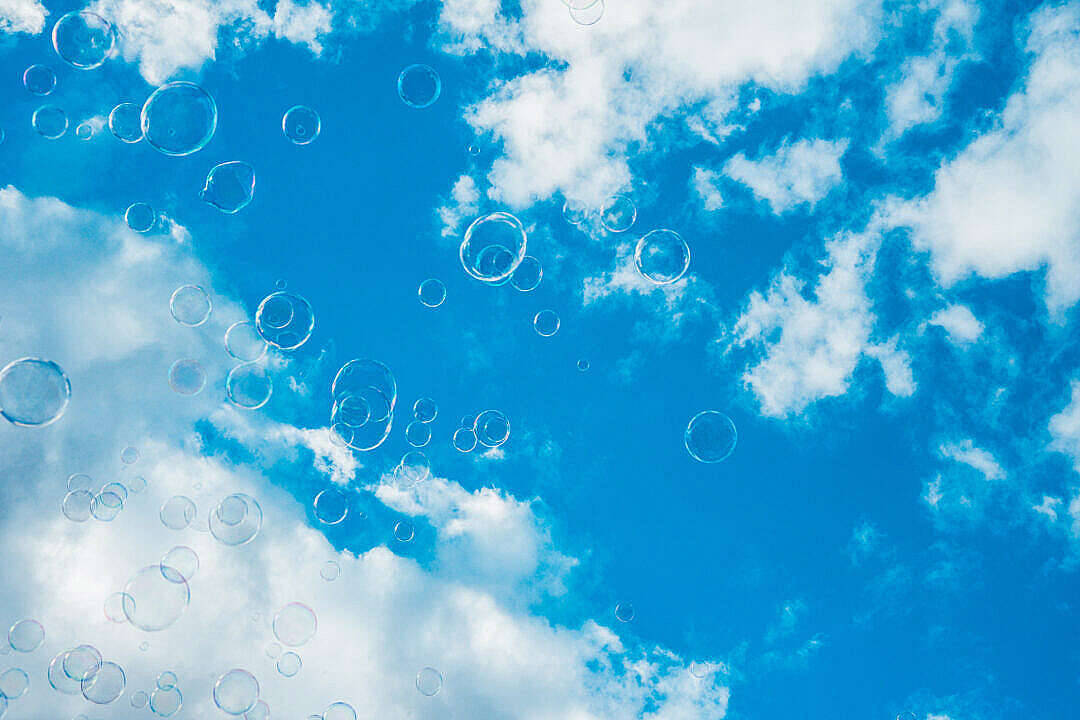 Blue Hd Sky And Bubbles Wallpaper