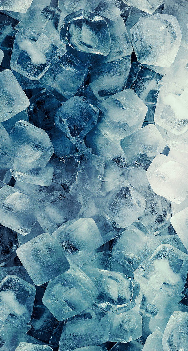 Blue Ice Cubes Aesthetic Phone Wallpaper