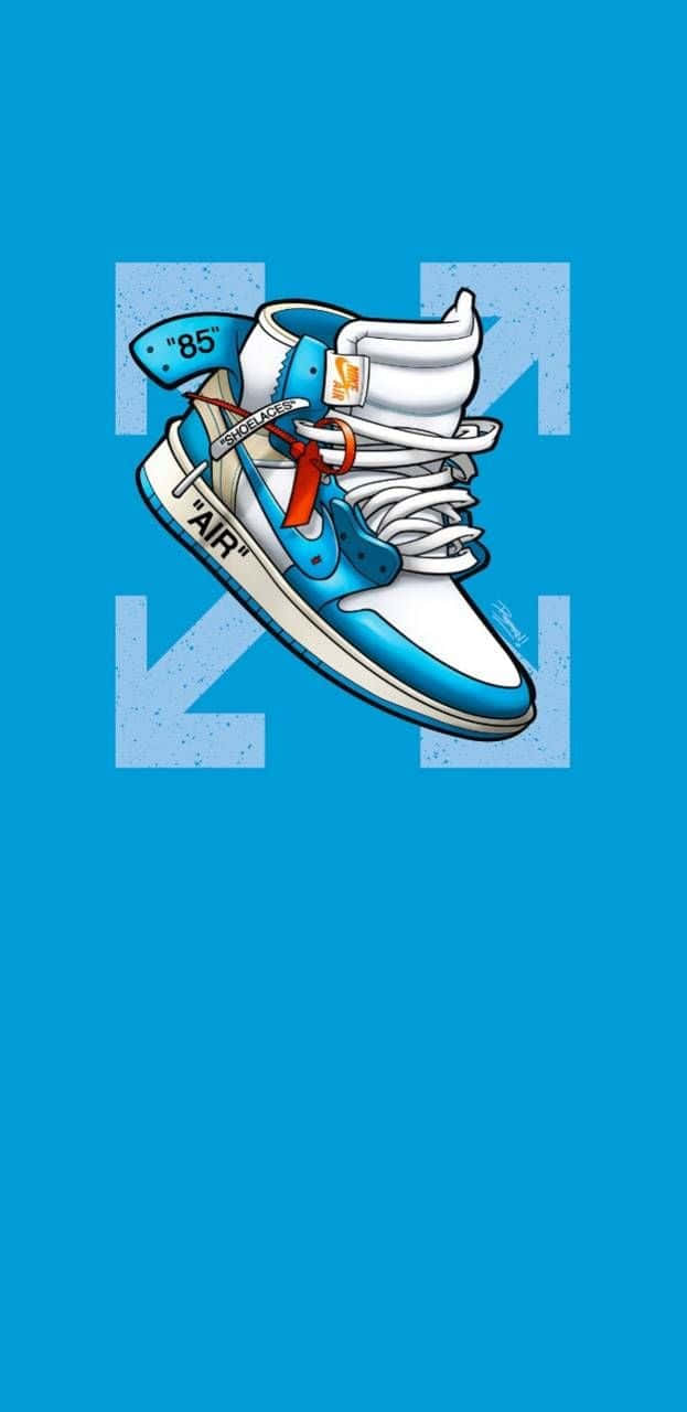 Blue Jordan Af One Off-white Wallpaper