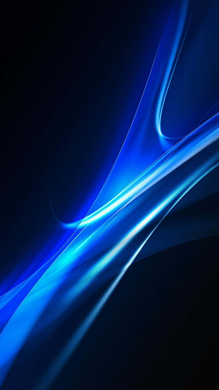 Blue Light And Blue Waves On A Black Background Wallpaper