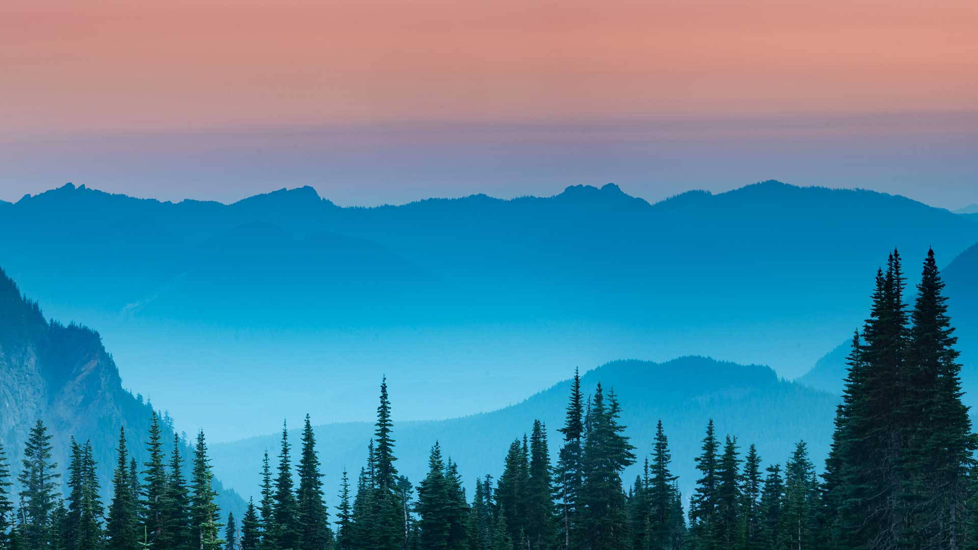 Blue Mountains Light Sky Painting Wallpaper