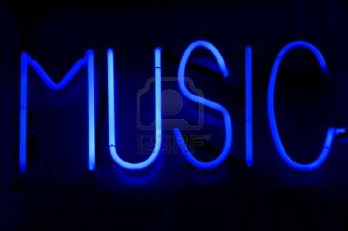 Blue Music Sign Led Wallpaper