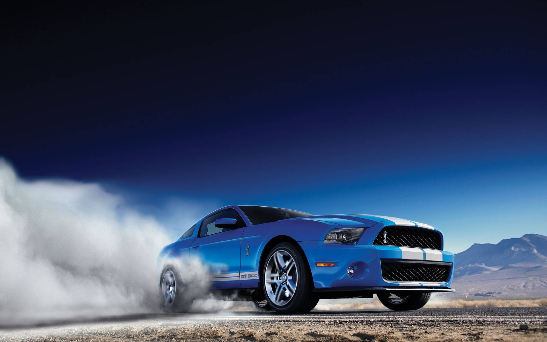 Blue Mustang Smoke Wallpaper