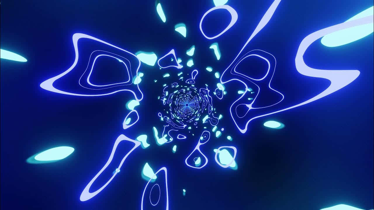 Blue Neon Abstract Explosion Wallpaper