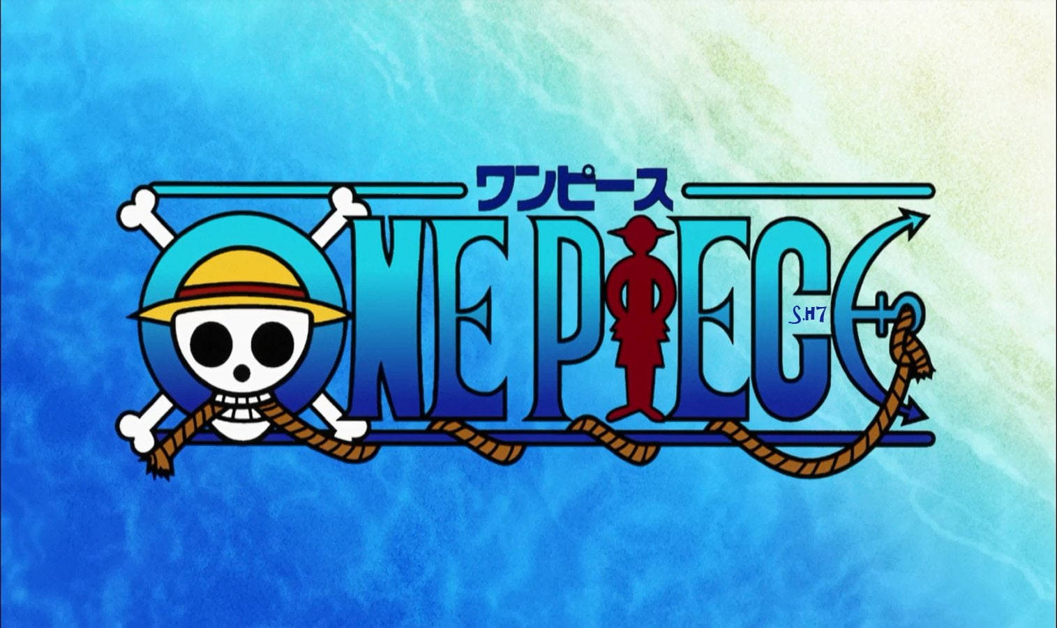 Blue One Piece Logo Wallpaper