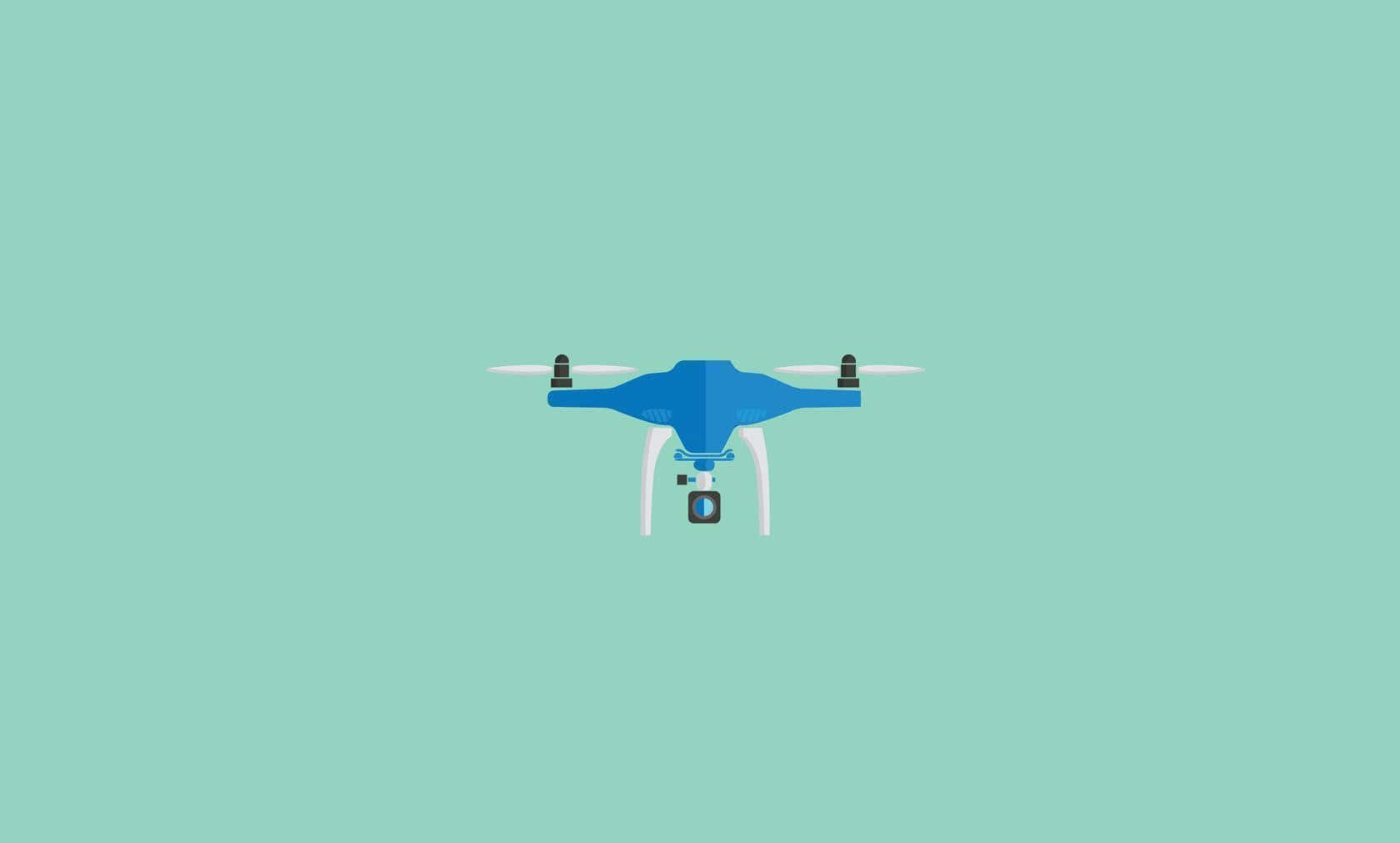 Blue Quadcopter Drone Illustration Wallpaper