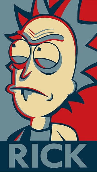Blue Red Primary Rick And Morty Iphone Wallpaper