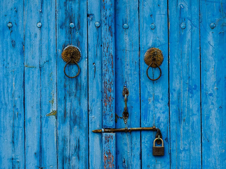 Blue Rustic Gate [wallpaper] Wallpaper