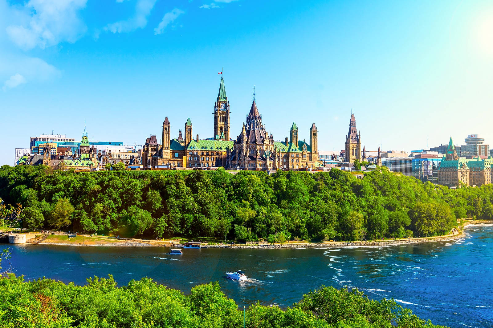 Blue Scenery In Ottawa River Wallpaper