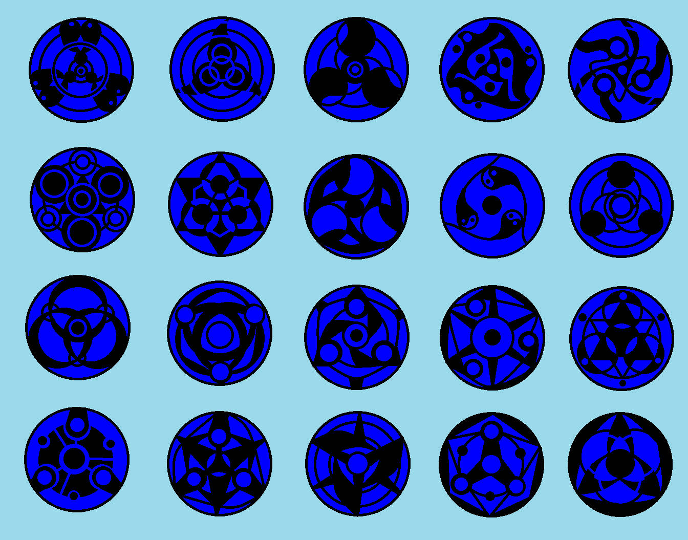 Blue Sharingan Forms Wallpaper