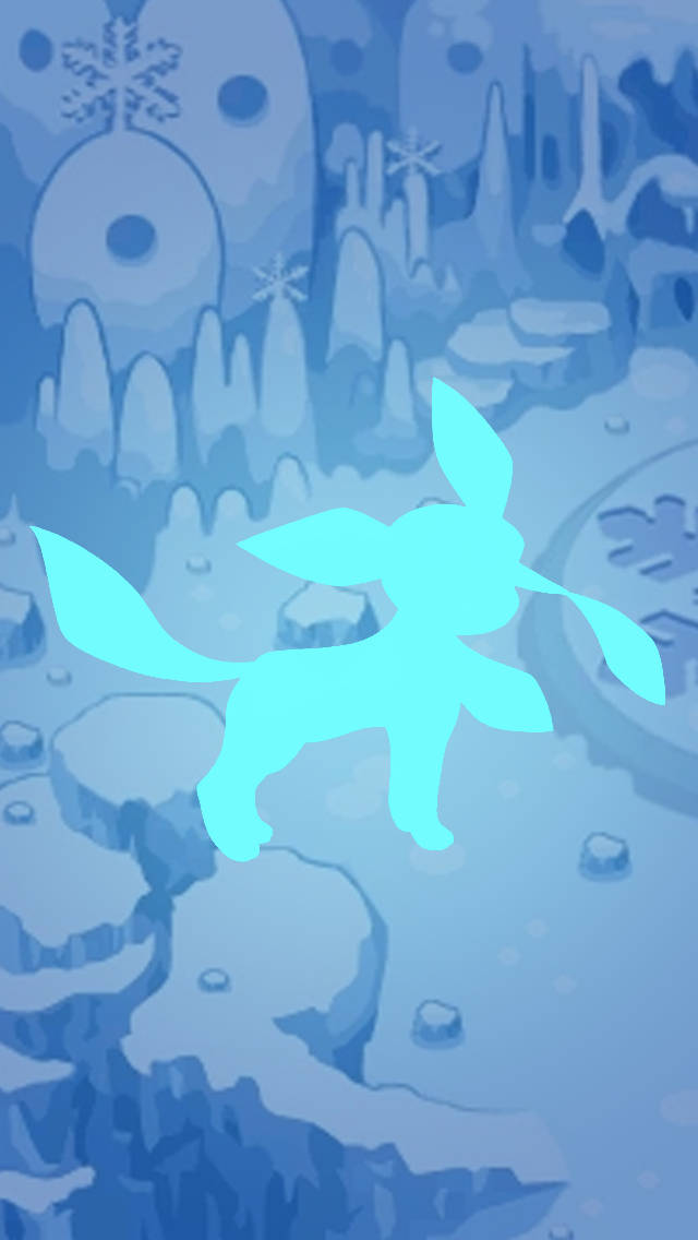 Blue Silhouette Glaceon Wallpaper