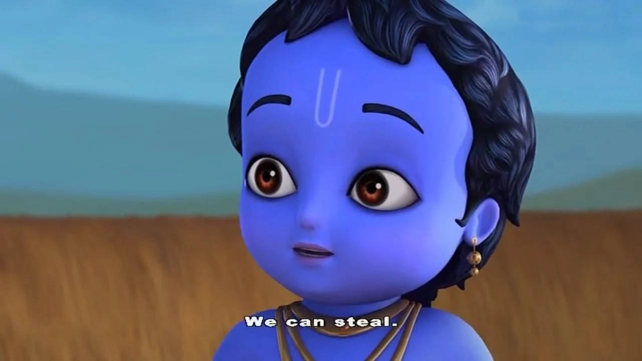 Blue-skinned Little Krishna Wallpaper