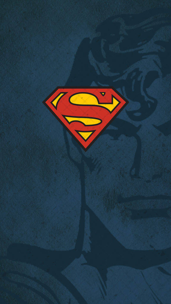 Blue Superman With Face Iphone Wallpaper