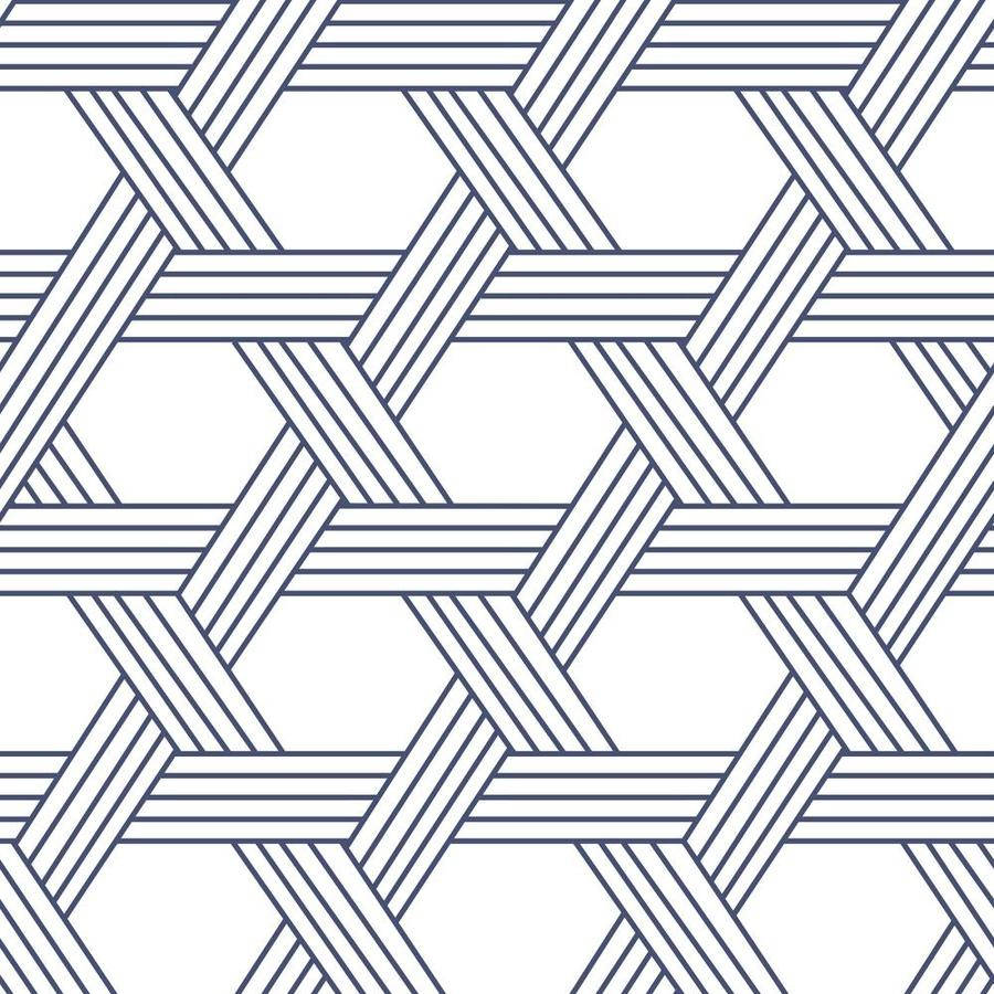 Blue Weave White Pattern Wallpaper