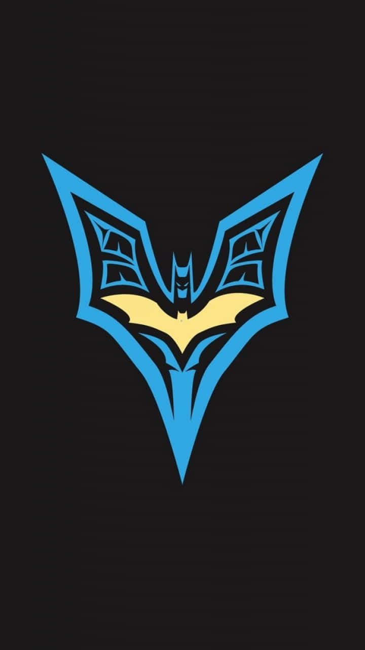 Blueand Yellow Batman Symbolon Black Background Wallpaper