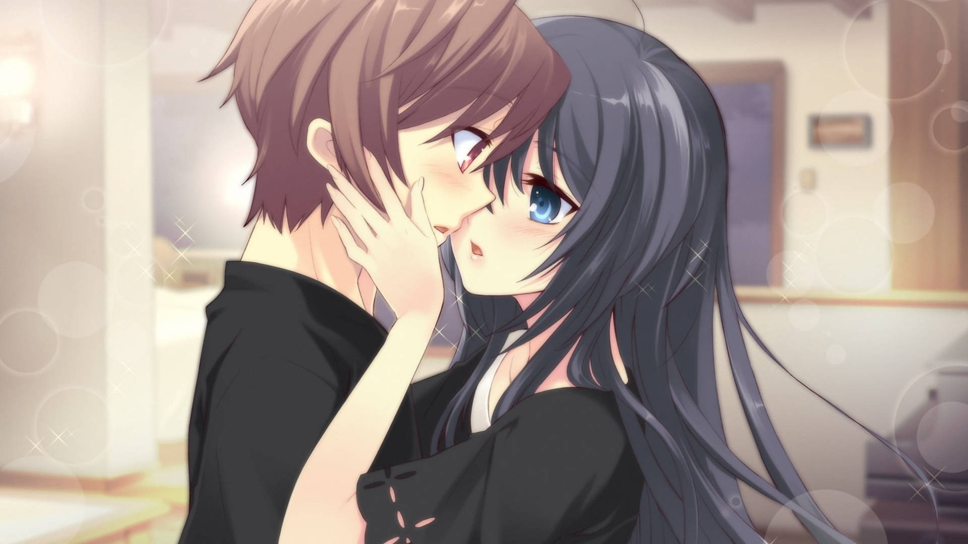 Download free Blushing Cute Anime Couple Wallpaper - MrWallpaper.com