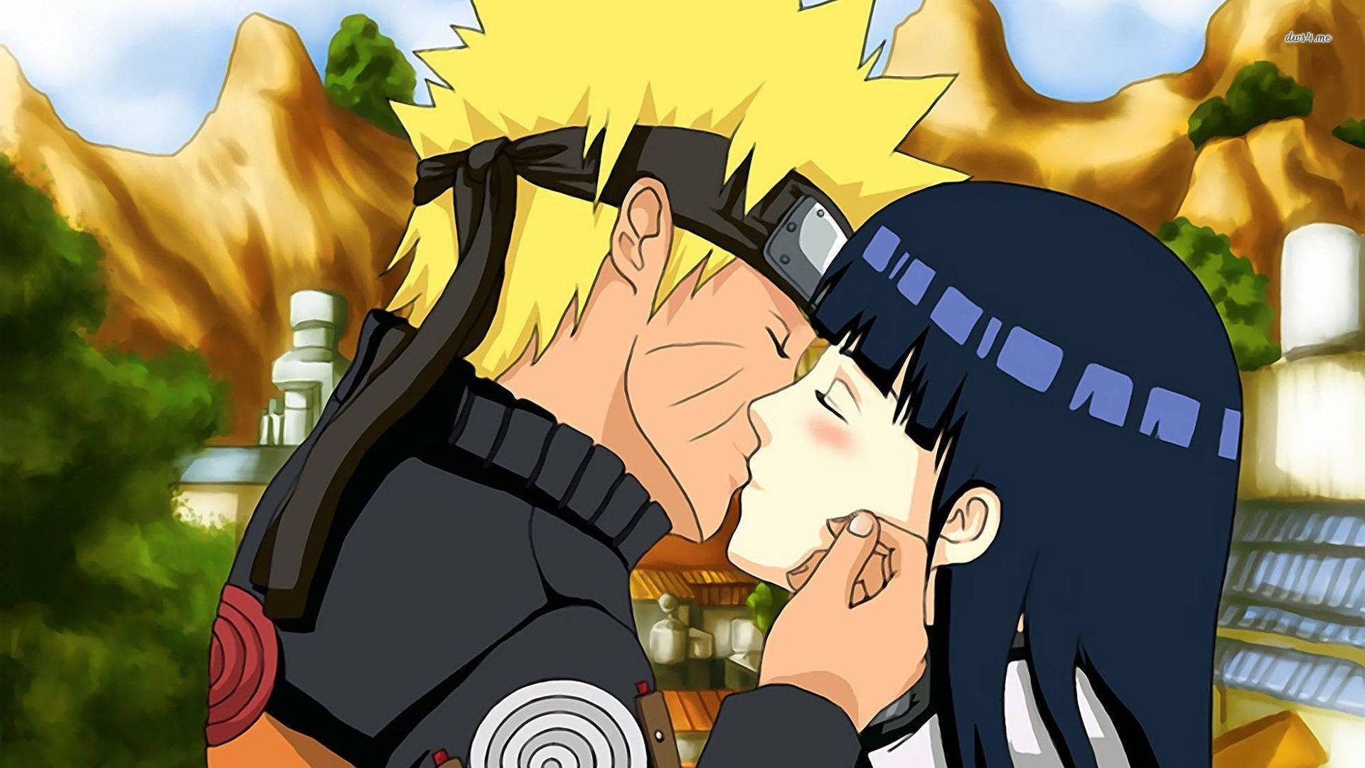 Download free Blushing Hinata Anime Couple Kiss Scene Wallpaper -  MrWallpaper.com