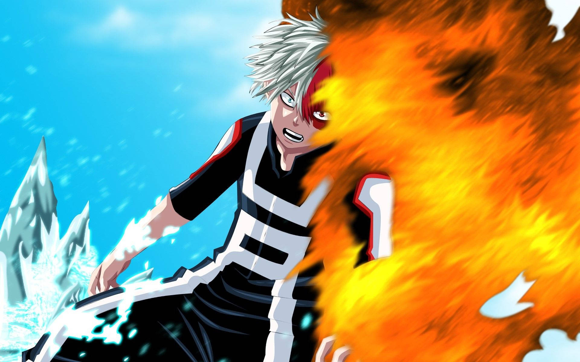 Download free Bnha Todoroki Shoto Using Powers Wallpaper - MrWallpaper.com