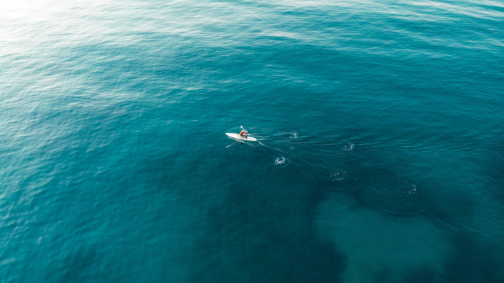 Download free Boat On Vast Ocean Blue Waters Wallpaper - MrWallpaper.com