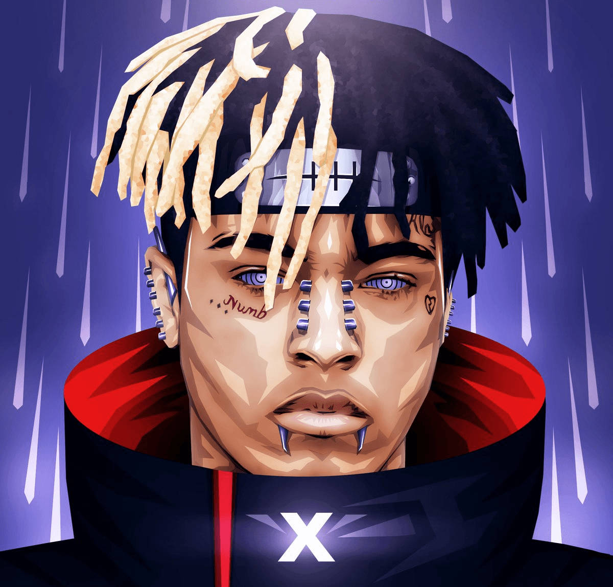 Body Piercings Xxxtentacion Cartoon Wallpaper