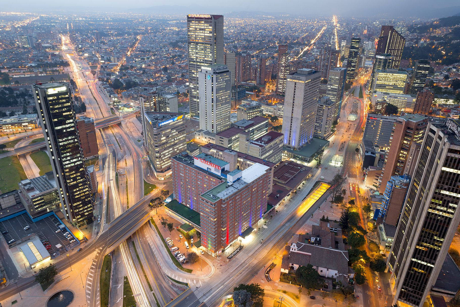 Bogota Colombia In Aerial View Wallpaper