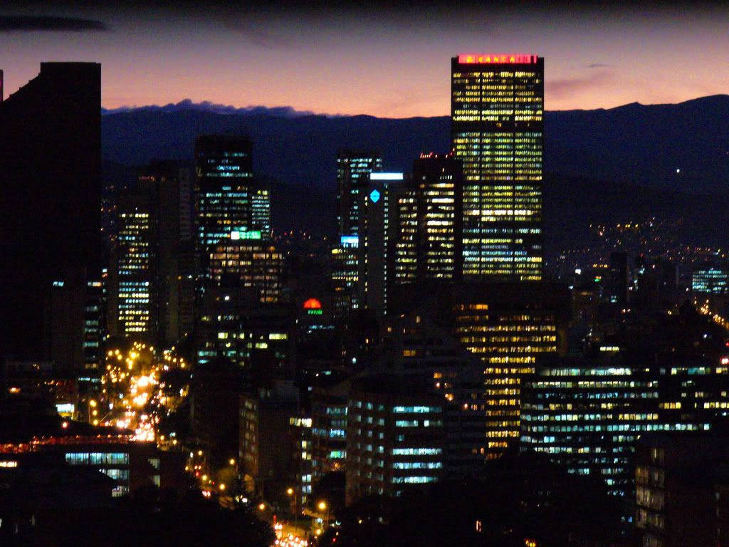 Bogota Skyline At Sunset Time Wallpaper