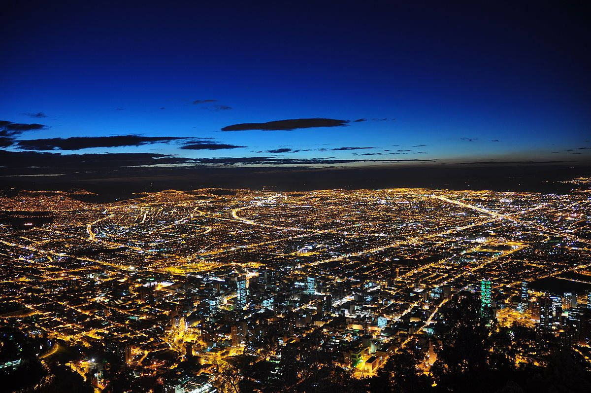 Bogota With City Lights View Wallpaper