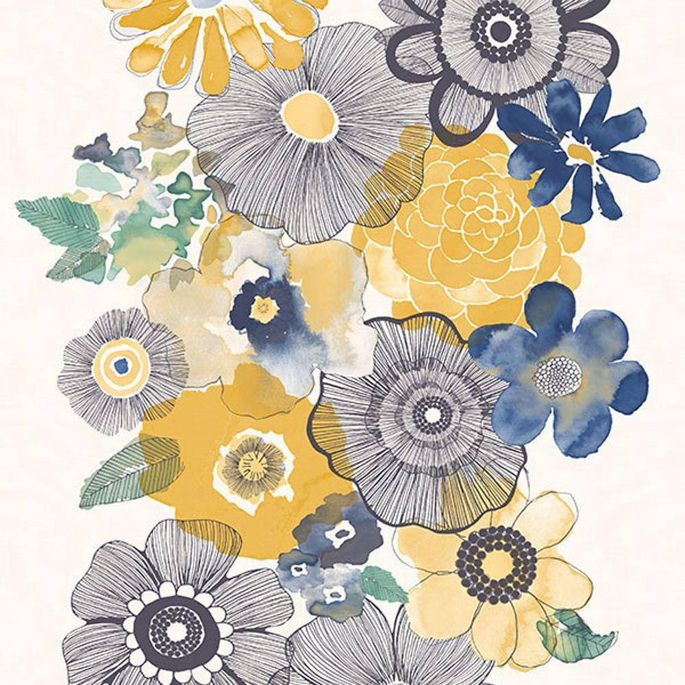 Boho Aesthetic Beautiful Flowers Drawing Wallpaper