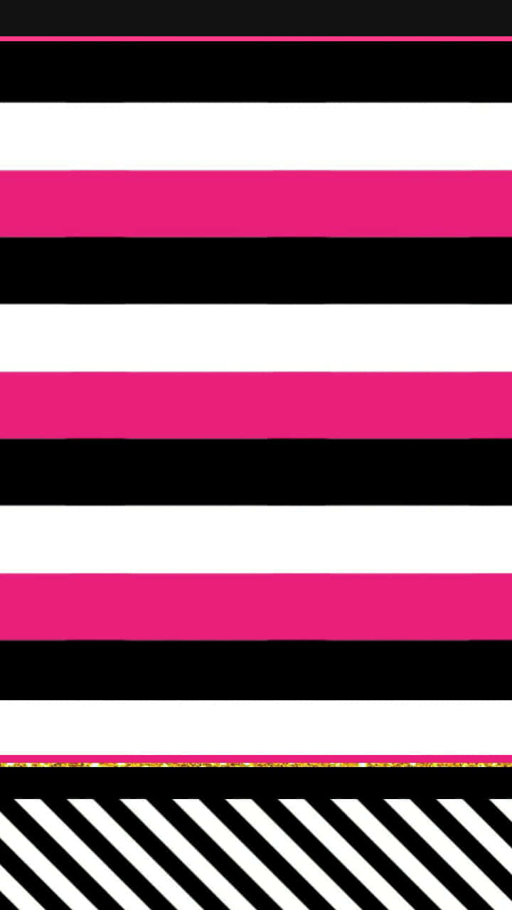 Bold And Beautiful Black And White With A Hint Of Pink Wallpaper