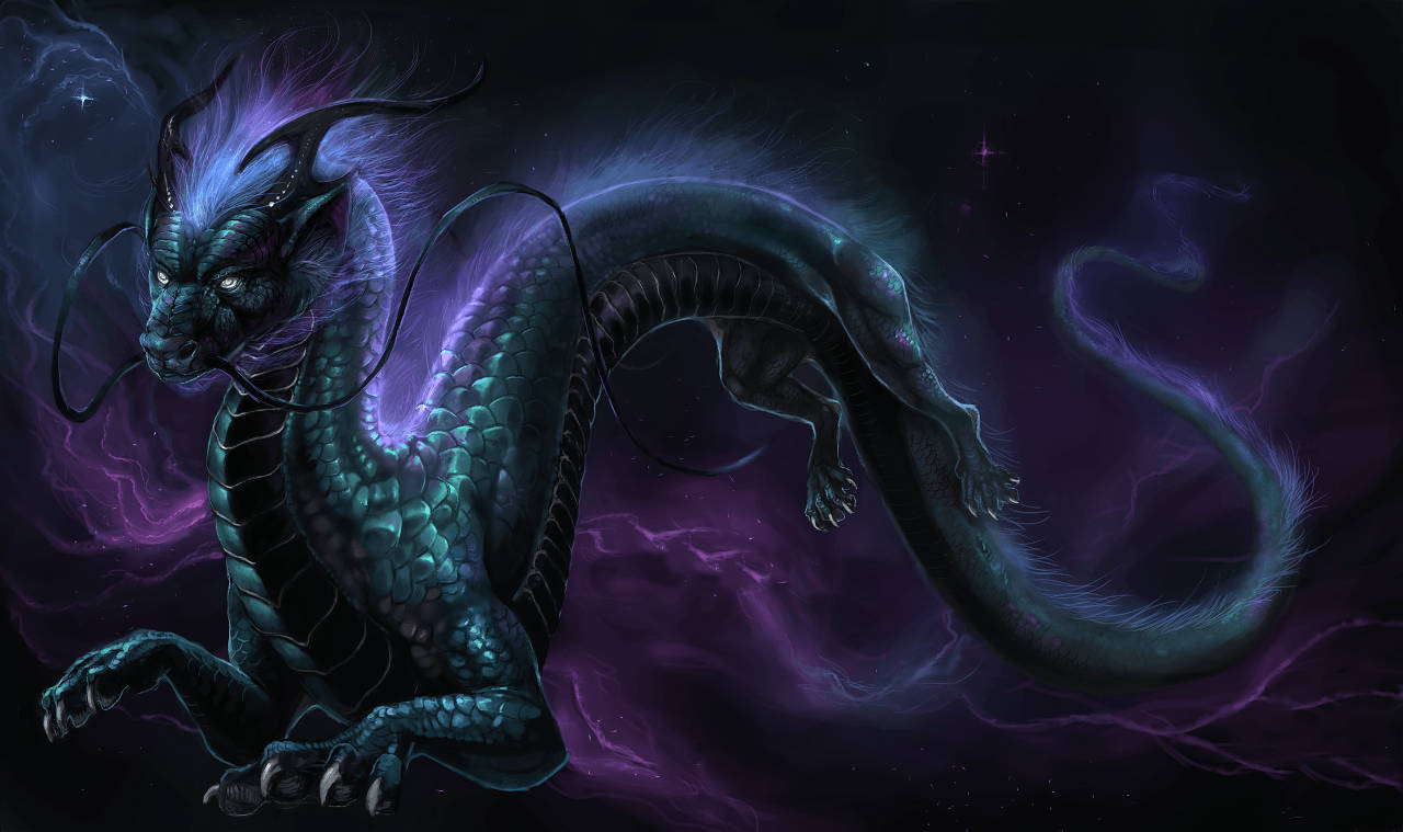 Bold And Daring Galaxy Dragon Wallpaper