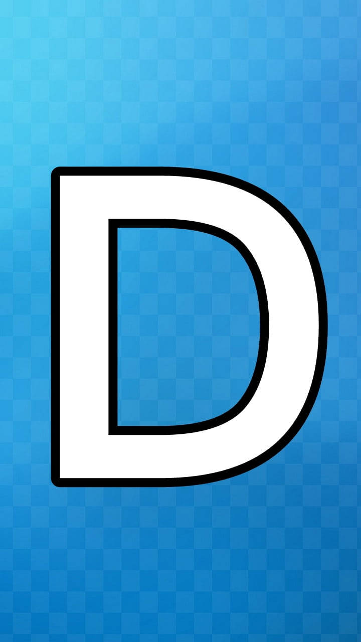 Bold Lit-up Letter D In Blue And White Wallpaper