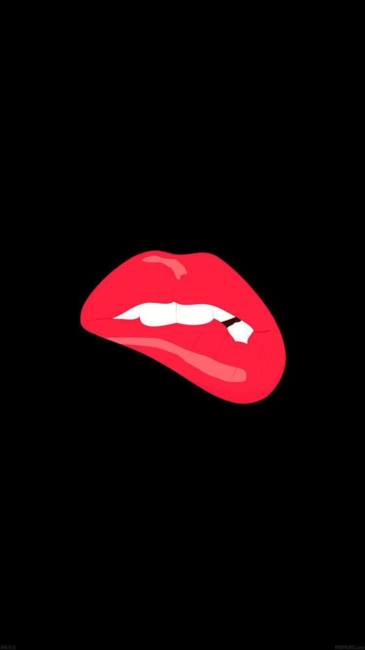 Bold, Vibrant Red Lips On A Close Up Portrait Wallpaper