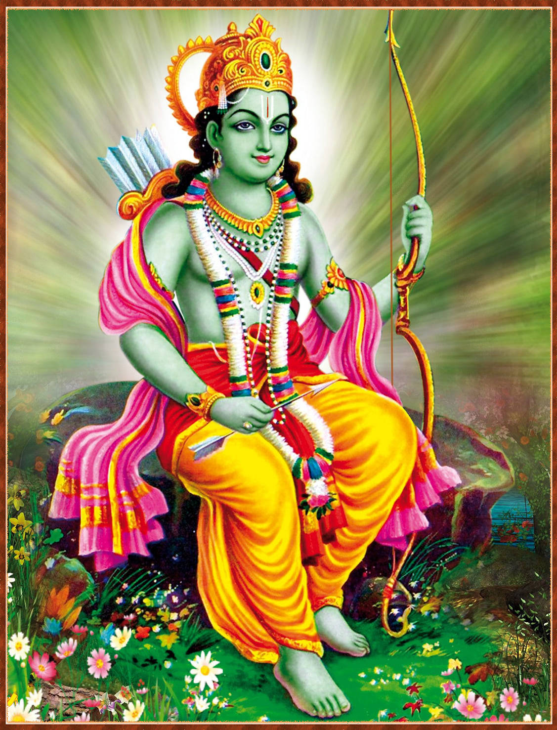 Bow-wielding Lord Krishna 3d Wallpaper