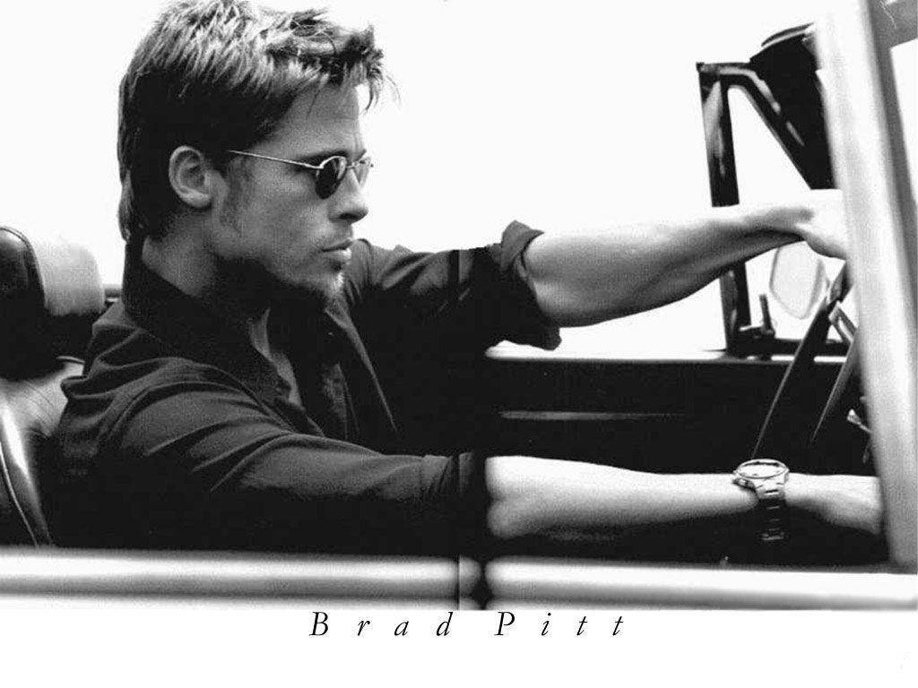 Brad Pitt Driving With Shades Wallpaper