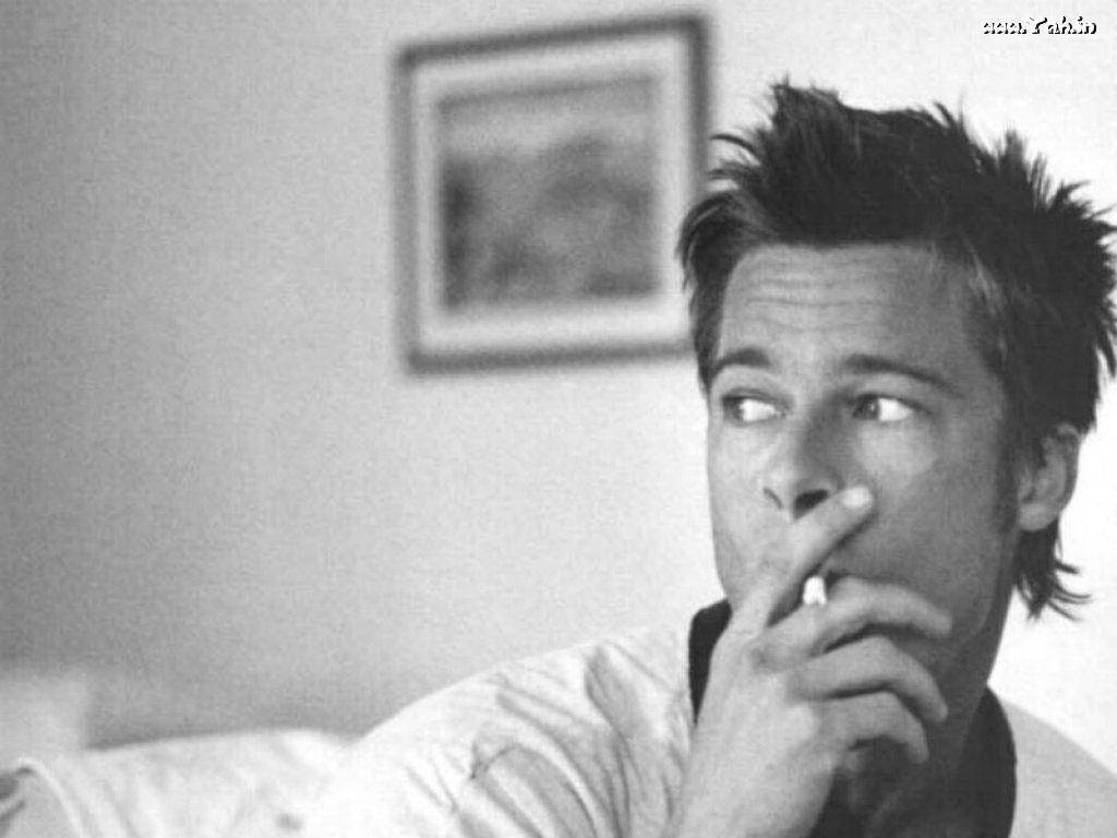 Brad Pitt Smoking In Room Wallpaper