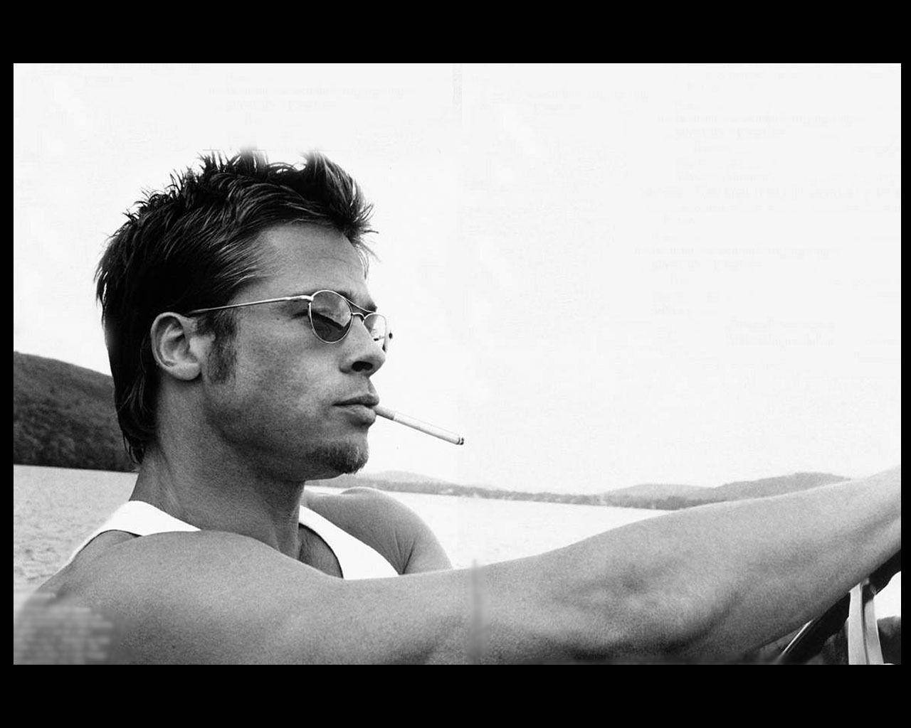 Brad Pitt Smoking While Driving Wallpaper