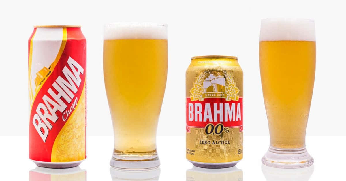 Brahma Chopp And Zero Pilsen Beer On Glasses Wallpaper