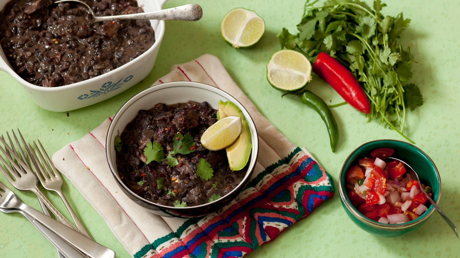 Brazilian Bean Stew Feijoada Lime Green Wallpaper