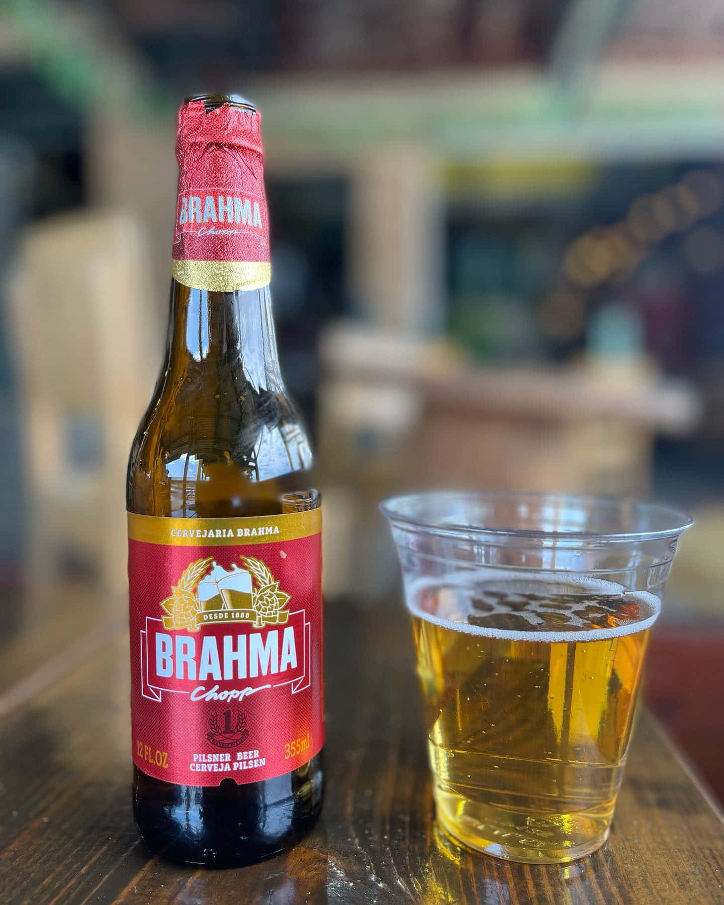 Brazilian Brahma Chopp On Glass Wallpaper