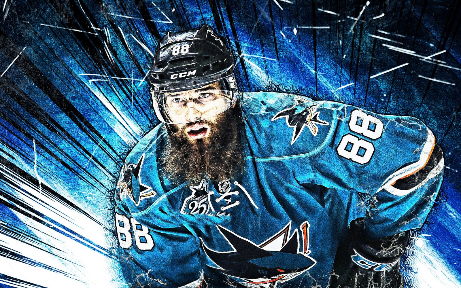 Brent Burns San Jose Sharks Hockey Star Wallpaper