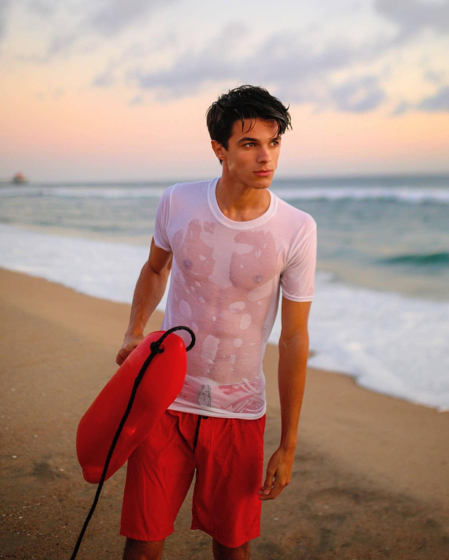 Brent Rivera On Beach Shore Wallpaper