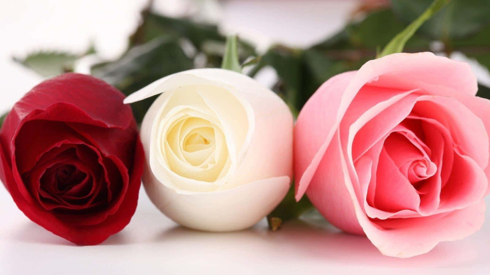 Bright And Colorful Bouquet Of Roses Wallpaper