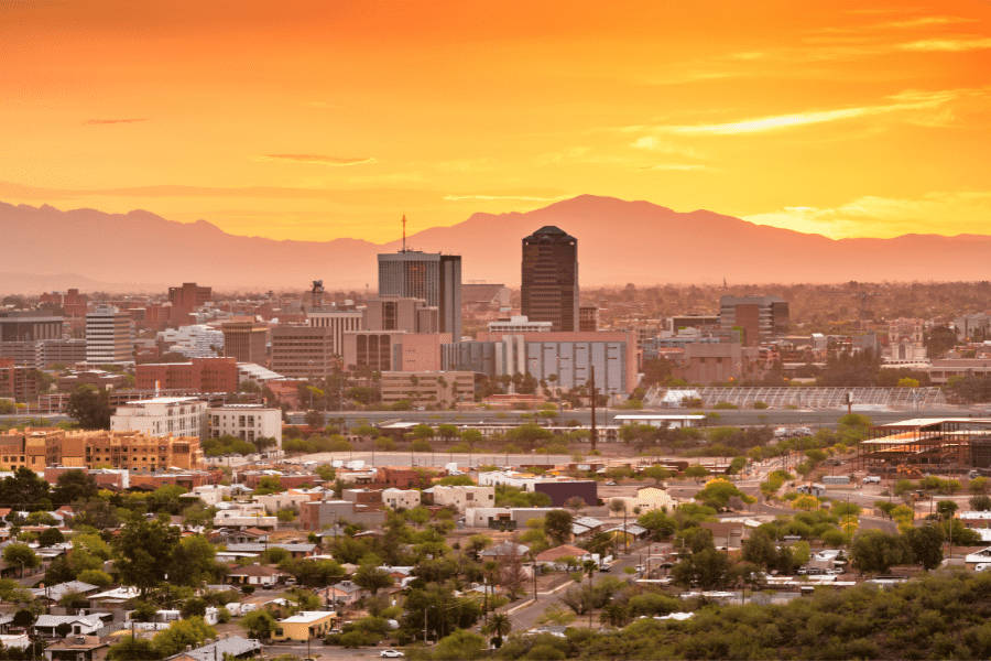 Bright Orange Tucson Sunset Wallpaper