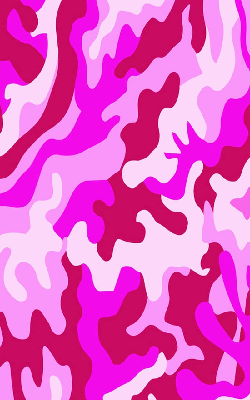 Bright Pink Camo Wallpaper