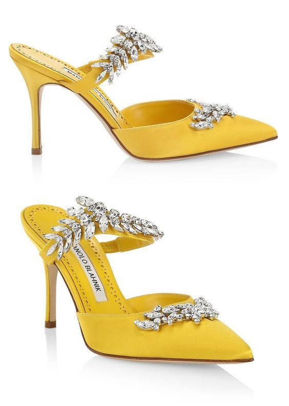 Bright Yellow Manolo Blahnik Stiletto Wallpaper