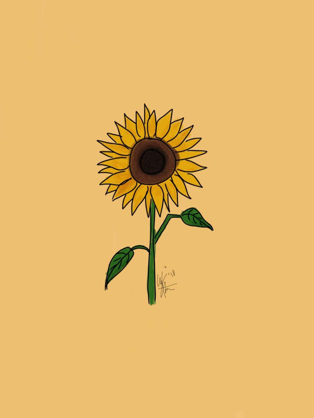 Brighten Up Your Day With A Beautiful Yellow Sunflower. Wallpaper